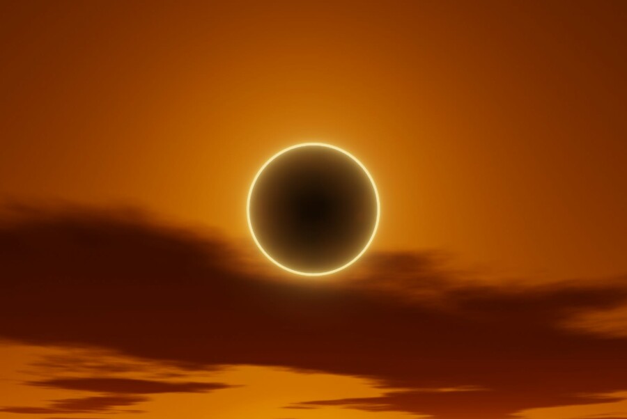 He visto la puesta del sol detrás de la luna